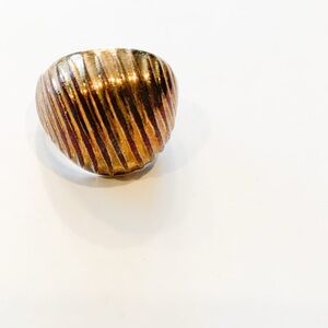 Antique Gold and Brown Striped Ring